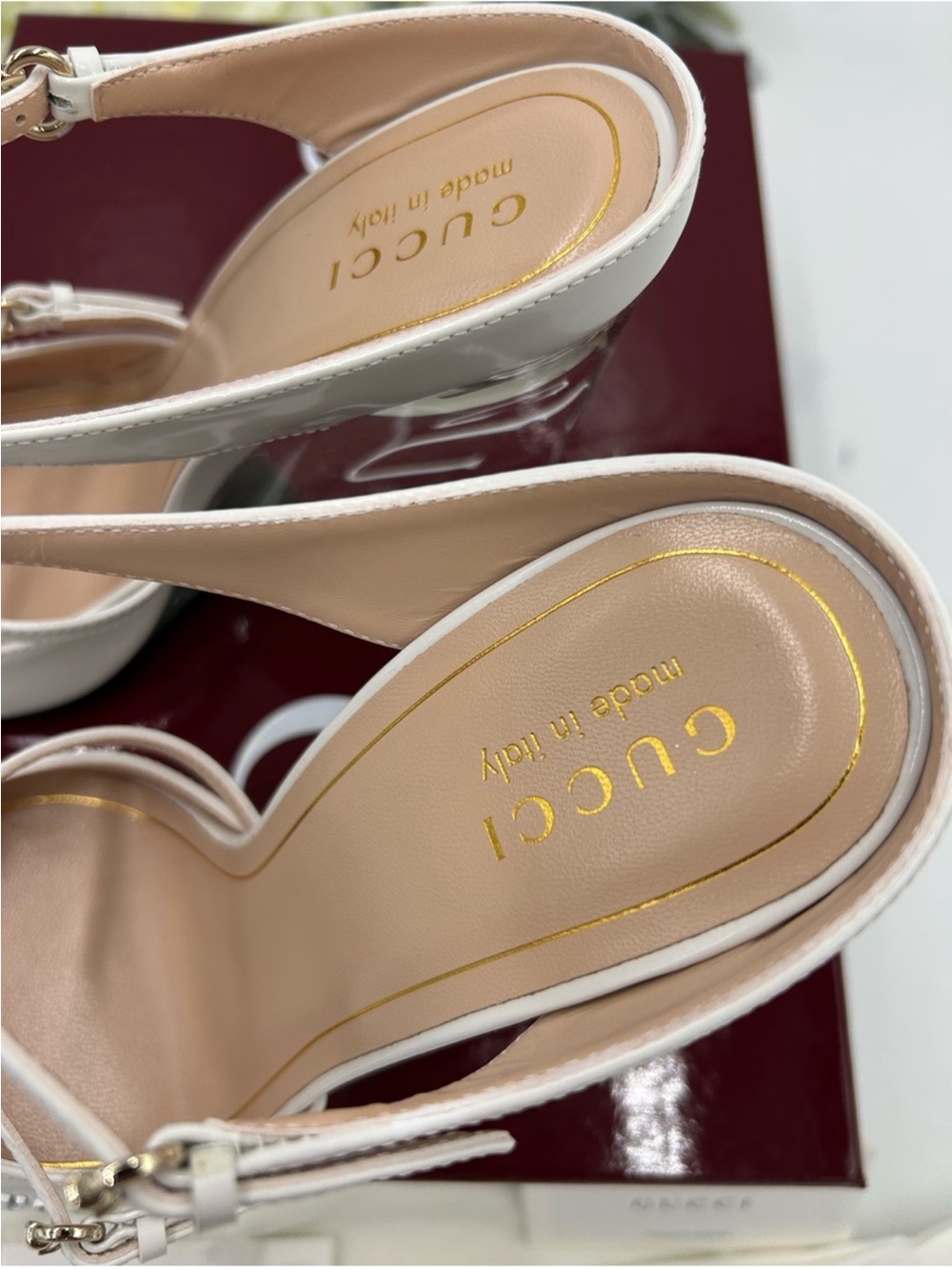 Women’s Gucci, Regent, leather wedge mules, size 39 made in Italy - Picture 6 of 10